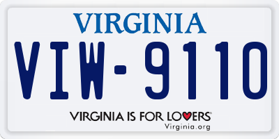 VA license plate VIW9110