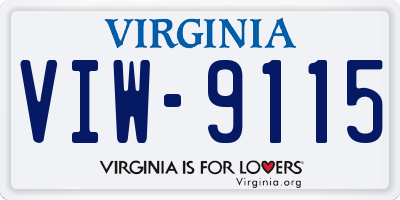 VA license plate VIW9115