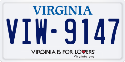 VA license plate VIW9147