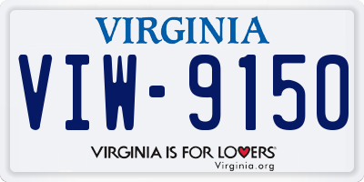 VA license plate VIW9150