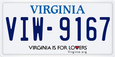 VA license plate VIW9167