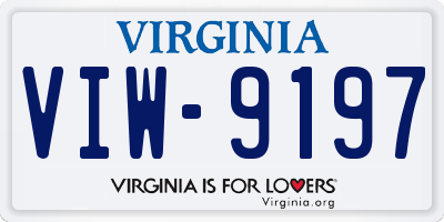 VA license plate VIW9197