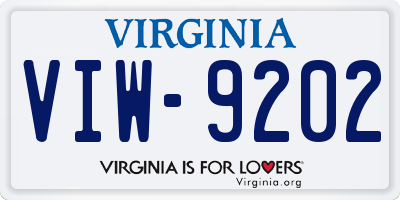 VA license plate VIW9202