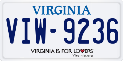 VA license plate VIW9236