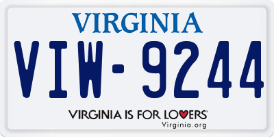 VA license plate VIW9244