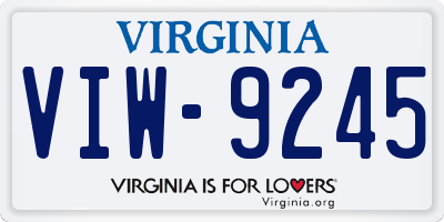 VA license plate VIW9245