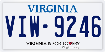 VA license plate VIW9246