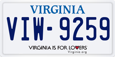 VA license plate VIW9259