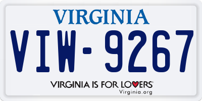 VA license plate VIW9267