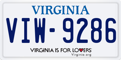 VA license plate VIW9286