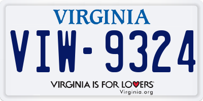 VA license plate VIW9324