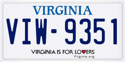 VA license plate VIW9351