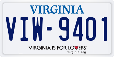 VA license plate VIW9401