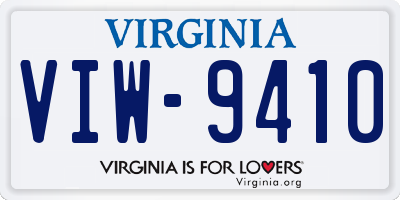VA license plate VIW9410