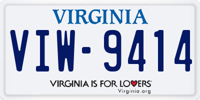 VA license plate VIW9414