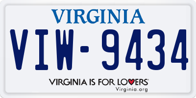 VA license plate VIW9434