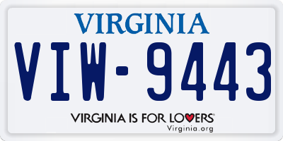 VA license plate VIW9443