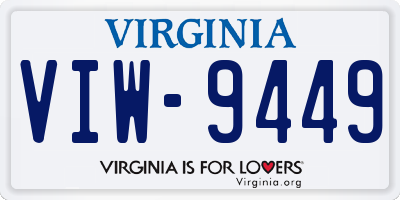VA license plate VIW9449