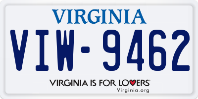 VA license plate VIW9462
