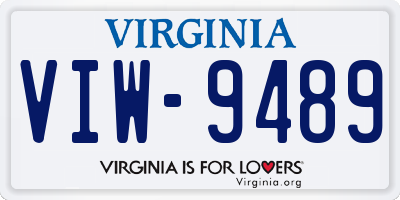 VA license plate VIW9489