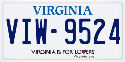 VA license plate VIW9524