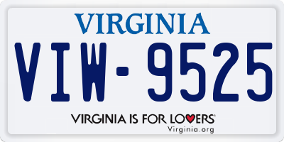 VA license plate VIW9525