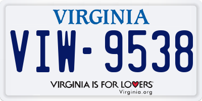 VA license plate VIW9538