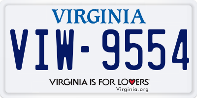 VA license plate VIW9554