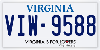 VA license plate VIW9588