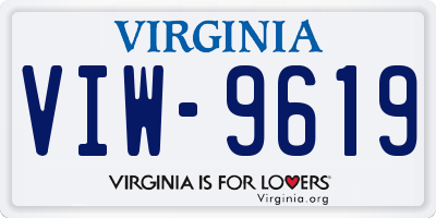 VA license plate VIW9619