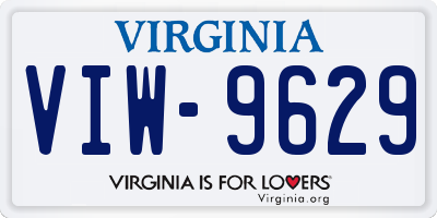 VA license plate VIW9629