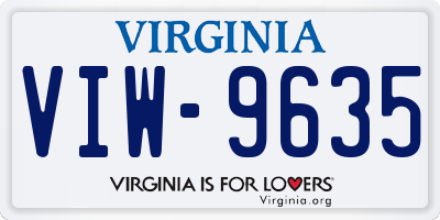 VA license plate VIW9635