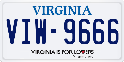 VA license plate VIW9666