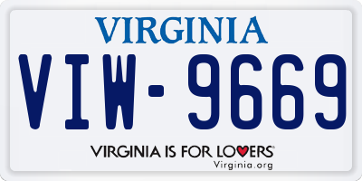 VA license plate VIW9669