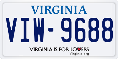 VA license plate VIW9688