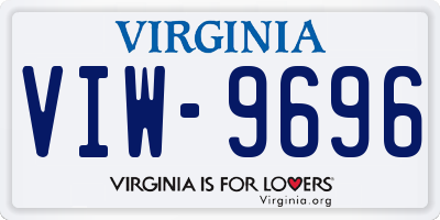 VA license plate VIW9696
