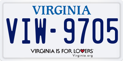 VA license plate VIW9705