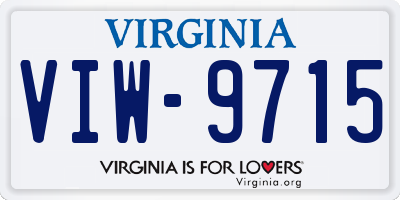 VA license plate VIW9715