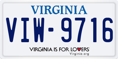 VA license plate VIW9716