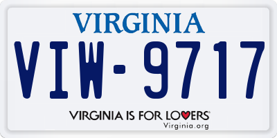 VA license plate VIW9717