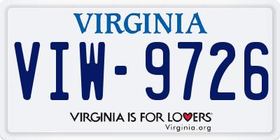 VA license plate VIW9726