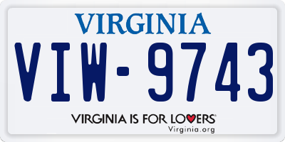 VA license plate VIW9743