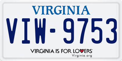VA license plate VIW9753