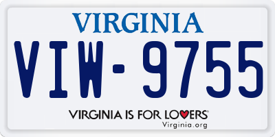 VA license plate VIW9755