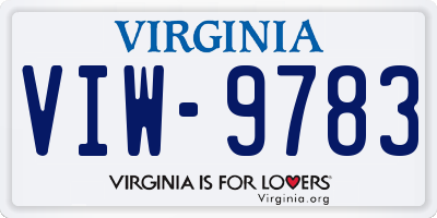 VA license plate VIW9783