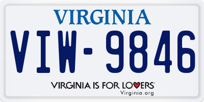 VA license plate VIW9846