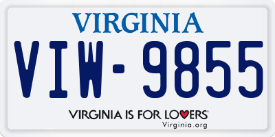 VA license plate VIW9855