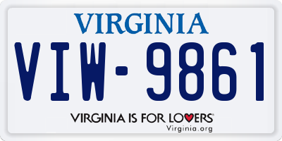 VA license plate VIW9861
