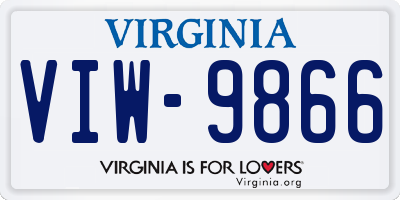 VA license plate VIW9866