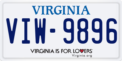 VA license plate VIW9896